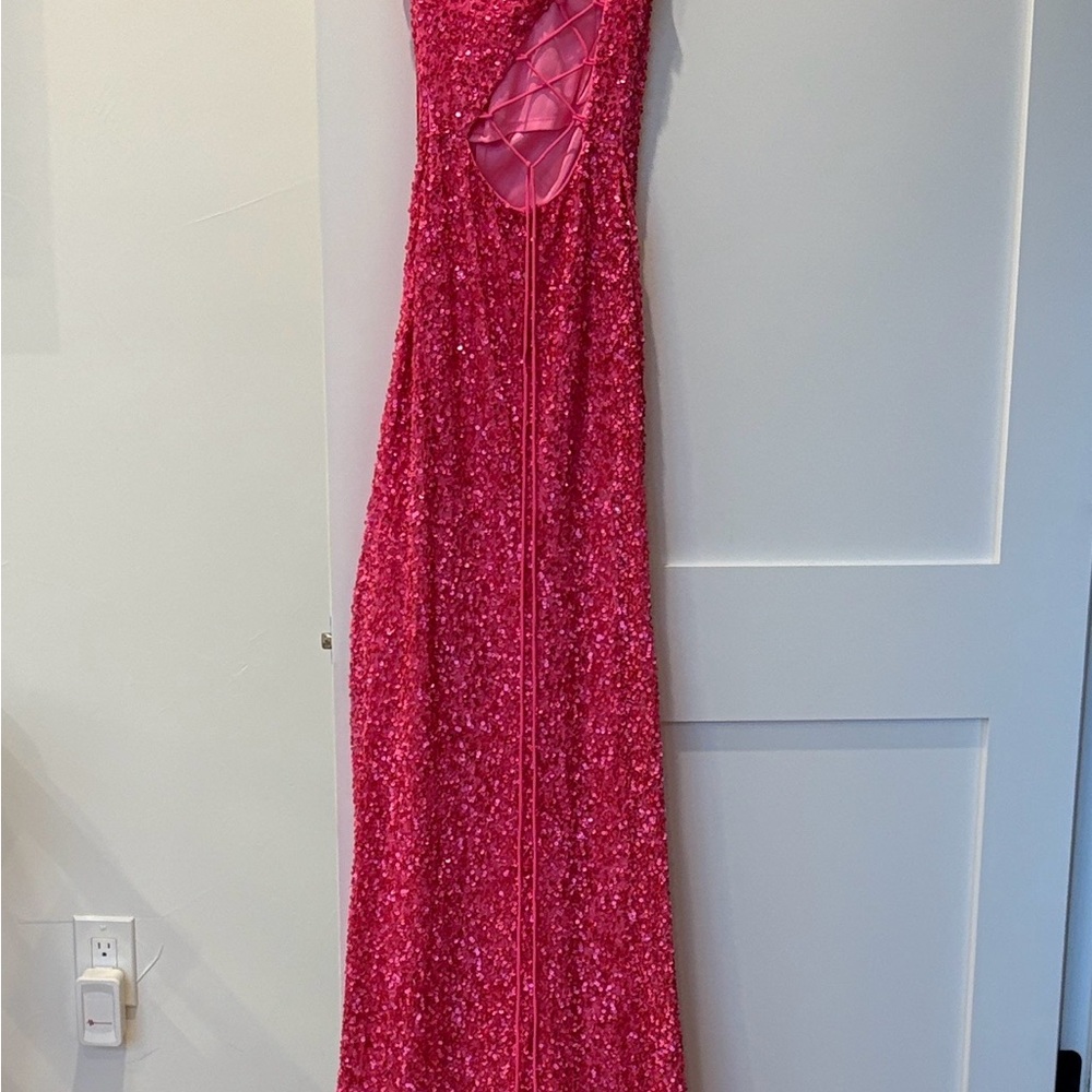 Elegant Pink Sequin Maxi Skirt - Picture 3 of 7